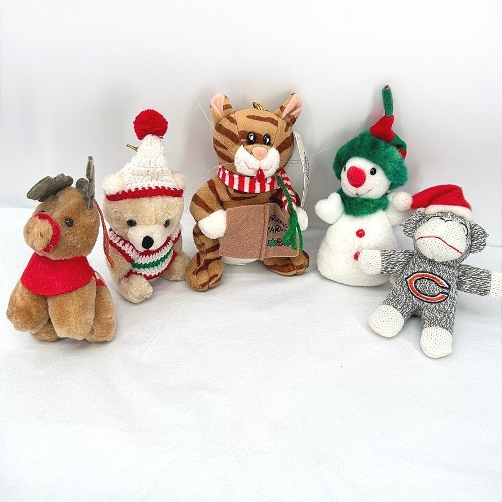 Christmas Plush Ornament Mixed Lot Vintage McDonalds Coca-Cola Holiday Decor